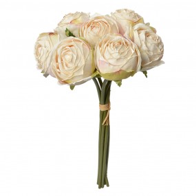 26PL0336W Fleur artificielle 34 cm Blanc Plastique Roses