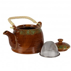 26CETE0139 Teapot with Infuser 750 ml Brown Green Ceramic Tea pot