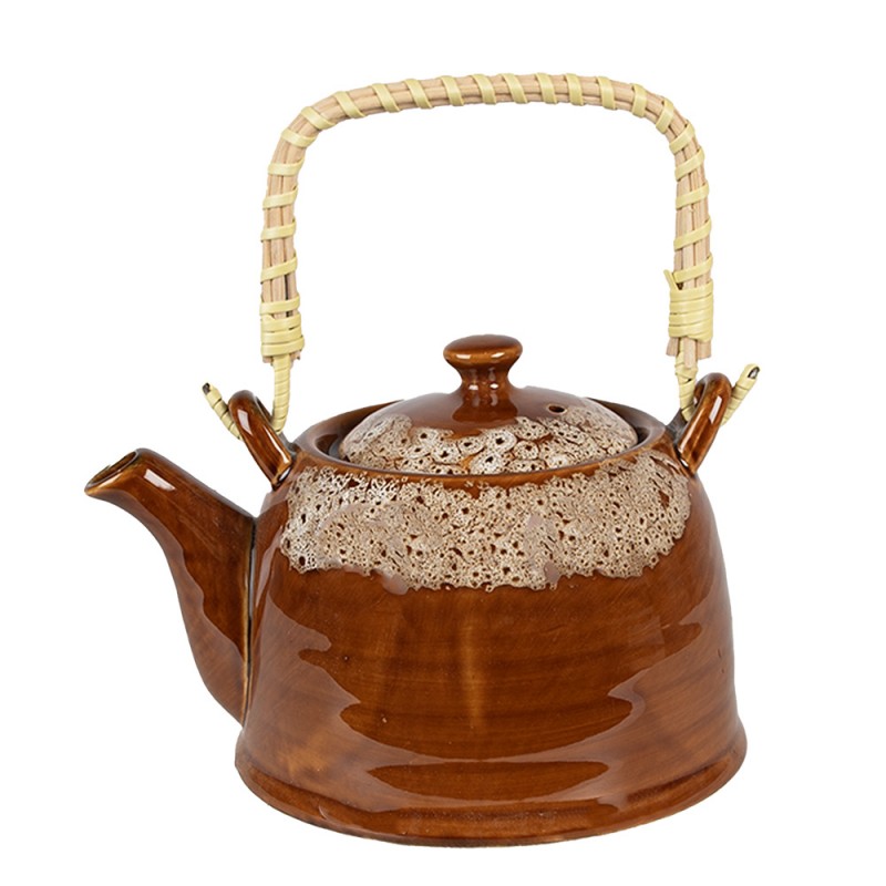 6CETE0140 Teapot with Infuser 750 ml Brown White Ceramic Tea pot