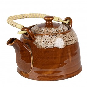 26CETE0140 Teapot with Infuser 750 ml Brown White Ceramic Tea pot