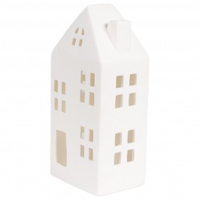 26CE1792 Décorative Maison avec LED 7x6x15 cm Blanc Porcelaine