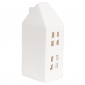 26CE1792 Decorativa Casa con LED 7x6x15 cm Bianco Porcellana