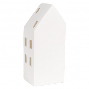 26CE1793 Décorative Maison avec LED 7x6x15 cm Blanc Porcelaine