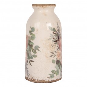 26CE1980M Vaso  Ø 8x16 cm Beige Ceramica Fiori