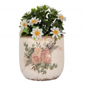 26CE1981M Fioriera Ø 14x13 cm Beige Ceramica Fiori