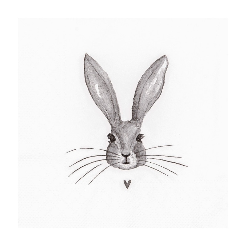 73090 Napkins Paper Set of 20 33x33 cm White Rabbit