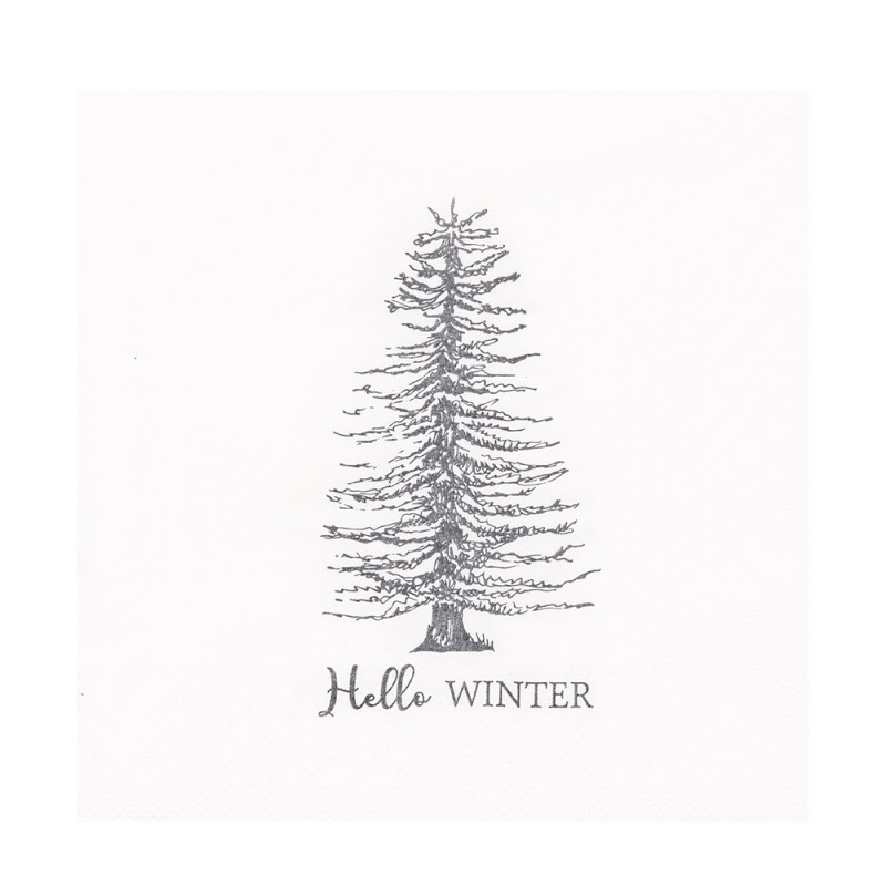 73092 Napkins Paper Set of 20 33x33 cm White Winter