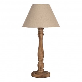 26LMC0105 Tafellamp Ø 26x50 cm Bruin Hout Bureaulamp