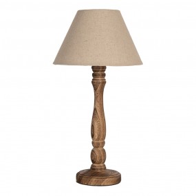 26LMC0105 Tafellamp Ø 26x50 cm Bruin Hout Bureaulamp