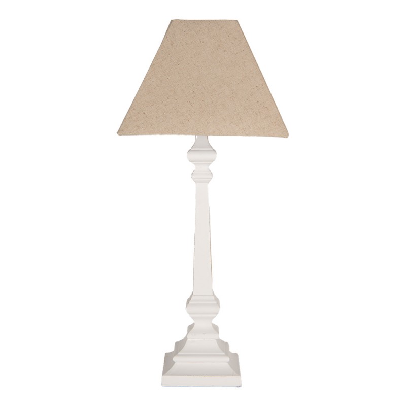 6LMC0106 Lampe de table 28x28x65 cm Blanc Bois Lampe de bureau