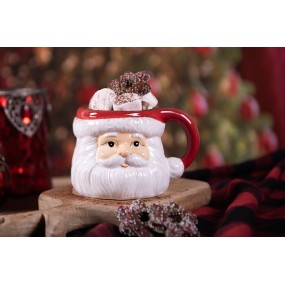 26CEMU0154 Mug 400 ml Blanc Rouge Céramique Père Noël