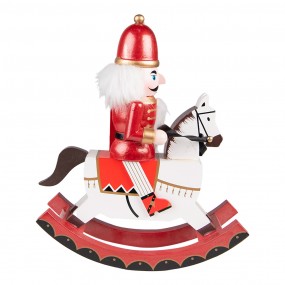 26PR3748 Figur Nussknacker 30 cm Rot Grün Polyresin Weihnachtsdekoration