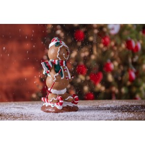 26PR4259 Christmas Decoration Figurine Gingerbread man 12x11x21 cm Brown Plastic