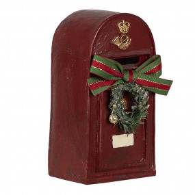 26PR4748 Beeld Brievenbus 8x6x15 cm Rood Polyresin Kerstdecoratie