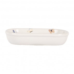 26CE2010 Soap Dish 13x10x3 cm White Ceramic Butterflies