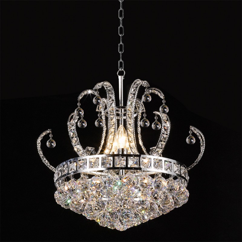 5LL-CR34 Chandelier Ø 50x43/168 cm  Silver colored Iron Glass Pendant Lamp