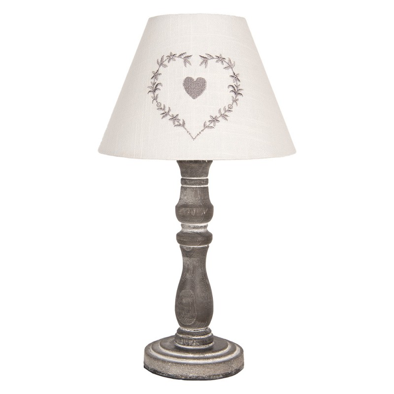 6LMC0102 Lampada da tavolo Ø 23x40 cm Grigio Legno  Lampada da scrivania