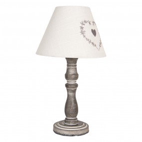 26LMC0102 Lampada da tavolo Ø 23x40 cm Grigio Legno  Lampada da scrivania