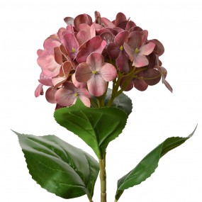 25PL0137DP Fleur artificielle Hortensia 68 cm Rose Plastique