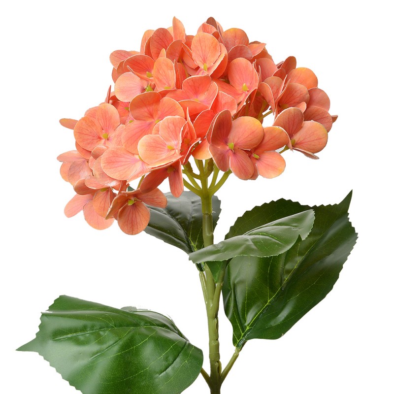 5PL0137O Fleur artificielle Hortensia 68 cm Orange Plastique