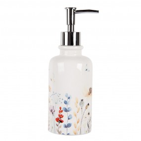 26CE2009 Soap Dispenser 350 ml White Ceramic Flowers Soap Pump