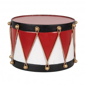 26Y5631 Christmas Decoration Drum 27x27x17 Red White Metal