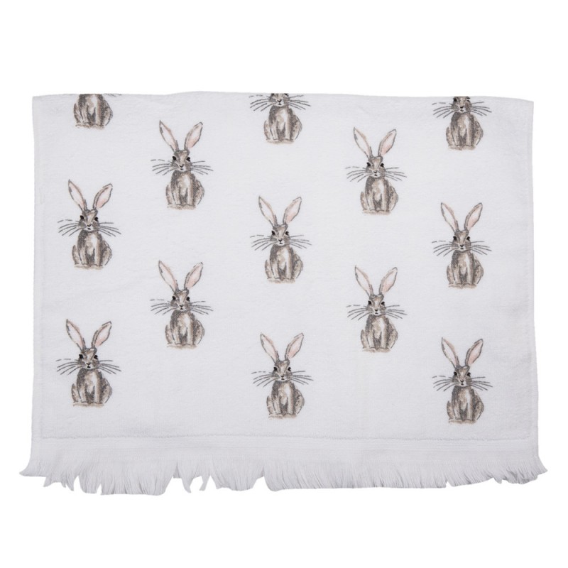 CTREB2 Guest Towel 40x66 cm White Brown Cotton Rabbit Toilet Towel