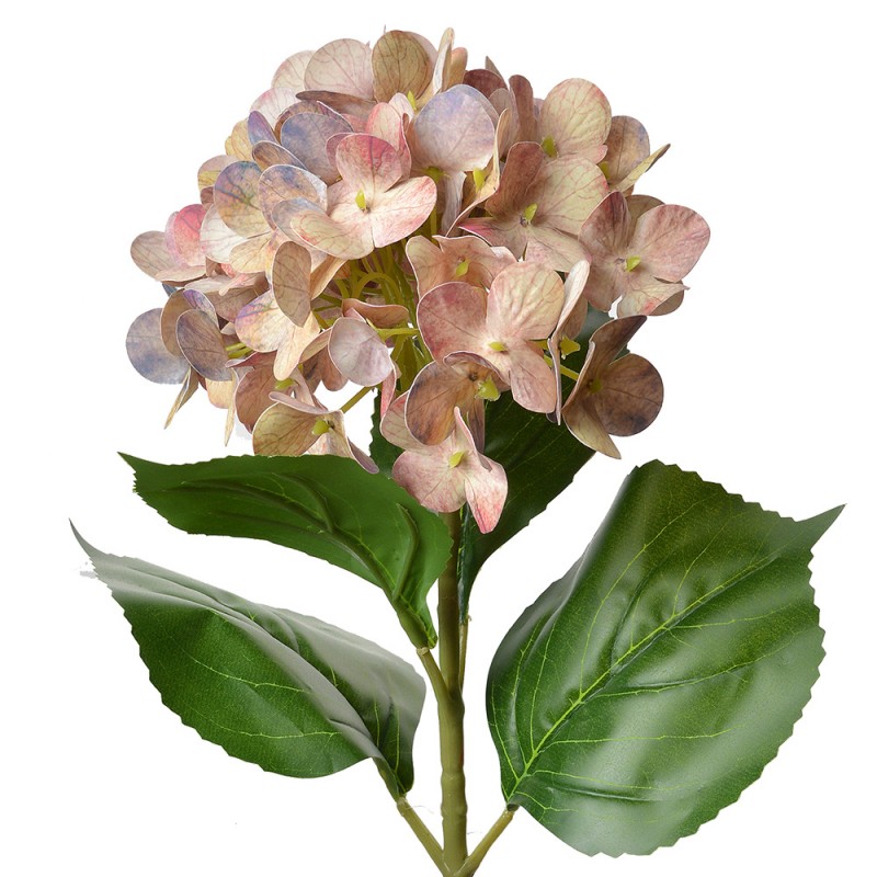 5PL0137P Fleur artificielle Hortensia 68 cm Rose Plastique