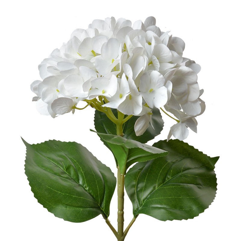 5PL0137W Fleur artificielle Hortensia 68 cm Blanc Plastique