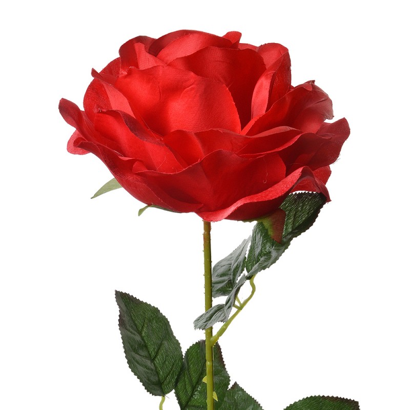 5PL0138R Fleur artificielle Rose 75 cm Rouge Plastique