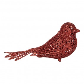 265779 Kersthanger Vogel 16x6x6 cm Rood Kunststof