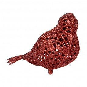 265779 Ornement de Noël Oiseau 16x6x6 cm Rouge Plastique