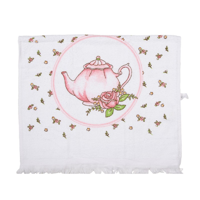 CT031 Guest Towel 40x66 cm White Cotton Roses