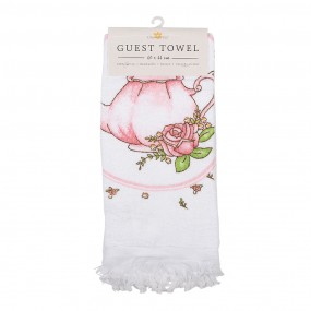 2CT031 Guest Towel 40x66 cm White Cotton Roses