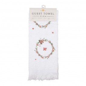 2CTFEB-1 Guest Towel 40x66 cm White Cotton Butterflies