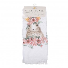 2CTFEB-2 Guest Towel 40x66 cm White Pink Cotton Rabbit