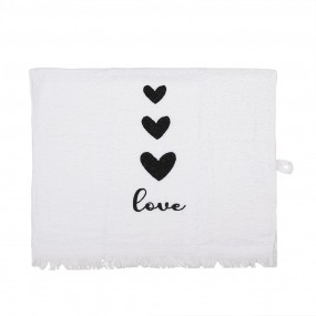 2CTLBS-1 Guest Towel 40x66 cm White Cotton Hearts