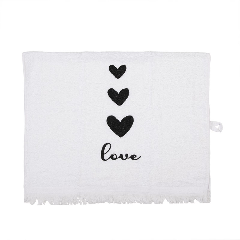 CTLBS-1 Guest Towel 40x66 cm White Cotton Hearts