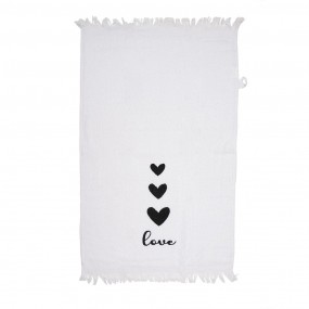 2CTLBS-1 Guest Towel 40x66 cm White Cotton Hearts