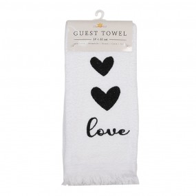 2CTLBS-1 Guest Towel 40x66 cm White Cotton Hearts