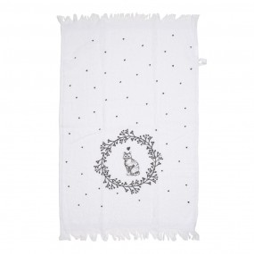 2CTLGC-1 Serviette invité 40x66 cm Blanc Coton Chat