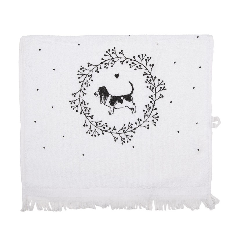 CTLGD-2 Serviette invité 40x66 cm Blanc Coton Chien