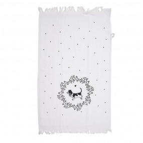 2CTLGD-2 Serviette invité 40x66 cm Blanc Coton Chien