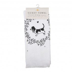 2CTLGD-2 Serviette invité 40x66 cm Blanc Coton Chien