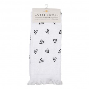 2CTLHS Guest Towel 40x66 cm White Cotton Hearts