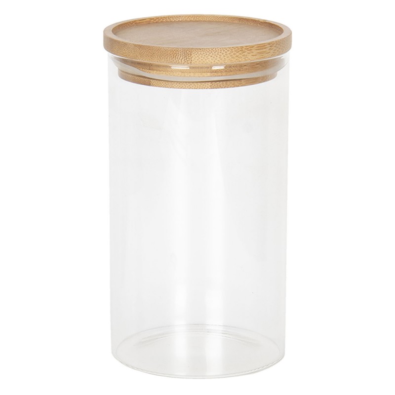 6GL2419L Pot de stockage Ø 8x15 cm Verre Rond Bocal de rangement