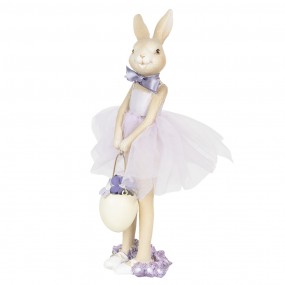 26PR3124 Figurine Rabbit 8x8x25 cm Purple Polyresin Home Accessories
