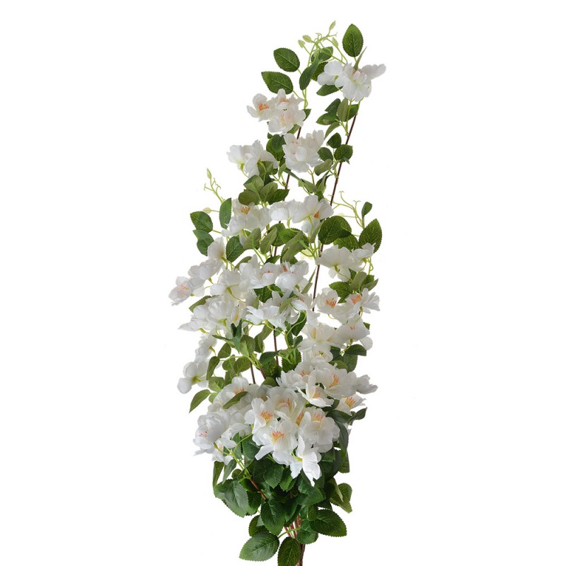 6PL0345W Fleur artificielle 88 cm Blanc Vert Plastique