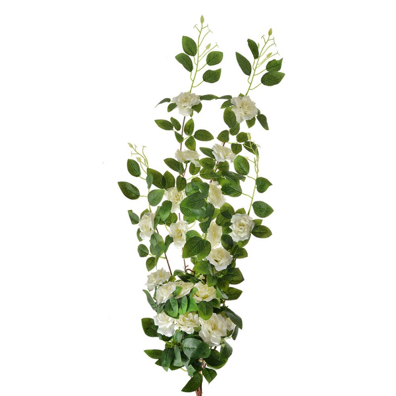 6PL0346W Fleur artificielle 87 cm Blanc Vert Plastique