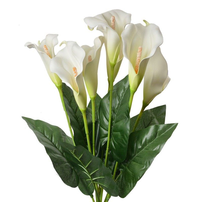 6PL0354 Fleur artificielle 60 cm Blanc Plastique